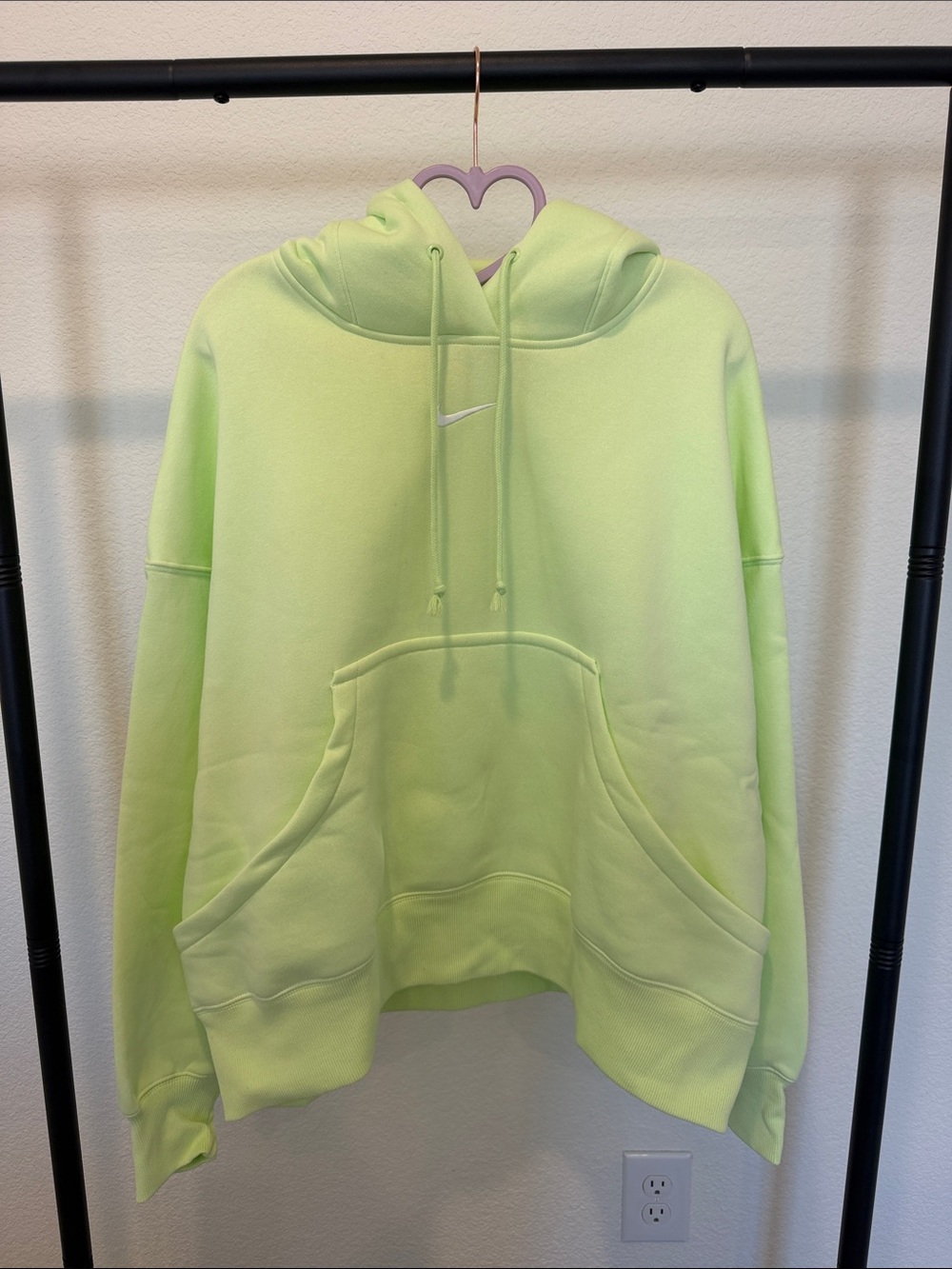 Nike Women’s Lime Green Fleece Hoodie Sweater